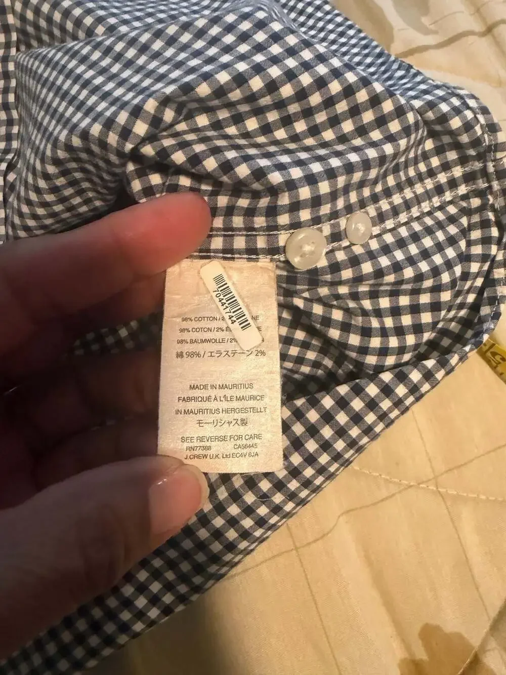 J.Crew Boys Classic Long Sleeve Gingham Stretch Button Down Shirt